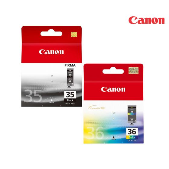 Canon PG-35/CL-36 Ink Cartridge 1 Set | Black | Colour| For Canon PIXMA iX5000, iX4000, iP3500, iP4200, iP3300