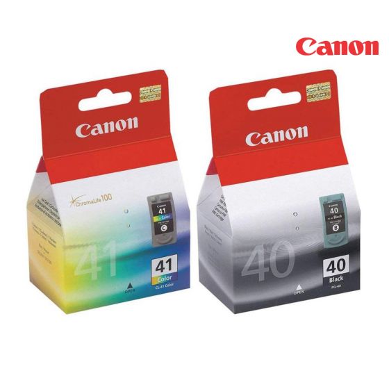 Canon PG-40/CL-41 Ink Cartridge 1 Set | Black | Colour For Canon PIXMA iP1800, iP2600, MP140, MP190, MP210, MP470, MX300, MX310 Printers