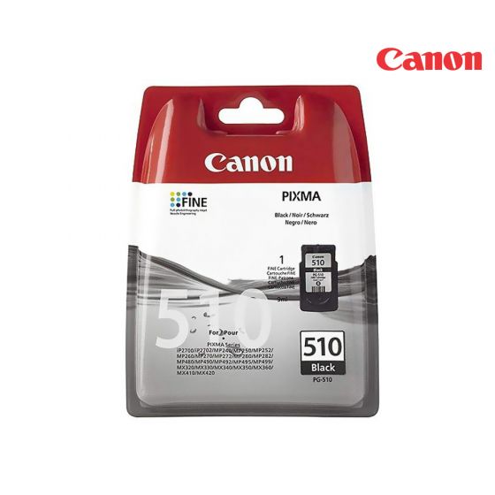 CANON PG-510 Black Ink Cartridge For Canon PIXMA iP2700, iP2702,  MP230, MP240, MP250, MP260, MP270, MP280, MP480, MP490, MP495, MX320, MX330, MX340, MX350,  MX360, MX410, MX420 Printers