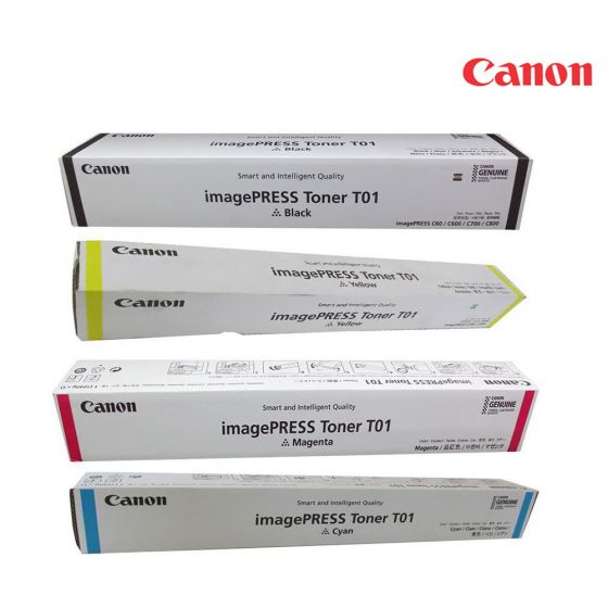 Canon T01 Toner Cartridge 1 Set | Black | Cyan | Magenta | Yellow For Canon ImagePRESS C600, C700, C800 Copiers