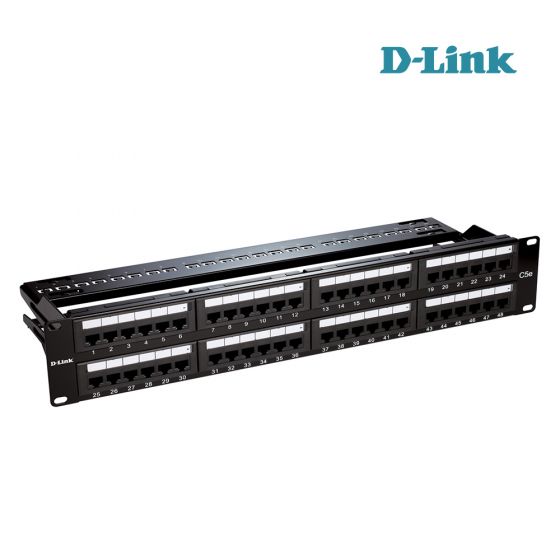 D-Link 48 Port Cat6 UTP Fully Loaded Patch Panel - NPP-C61BLK481