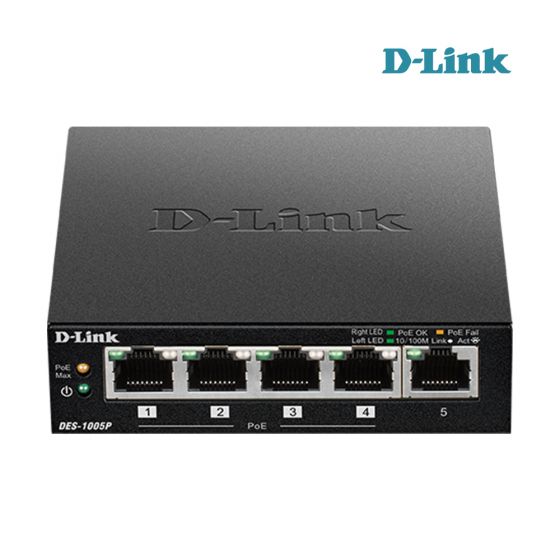 D LINK DES-1005P5-Port Fast Ethernet PoE Unmanaged Desktop Switch