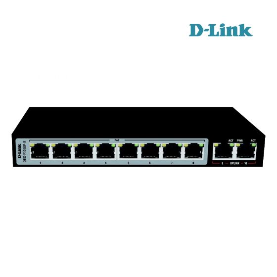 D LINK DES-F1010P-E 8 + 2 1000Mbps 250m PoE Switch