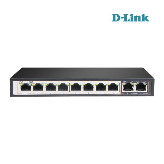 D LINK DGS-F1010P-E 8GE PoE+ 2GE Uplink 250m PoE Switch