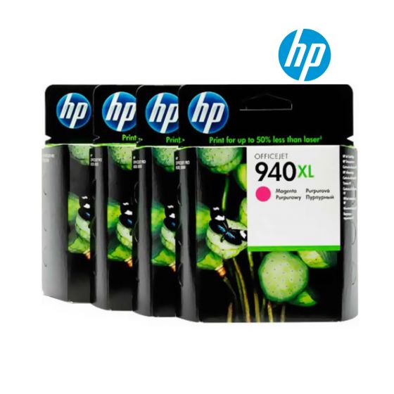 HP 940XL Ink Cartridge 1 Set | Black C4906AA | Cyan C4907AA | Magenta C4908AA | Yellow C4909AA for HP Officejet Pro 8000, 8500, 8500A Printer Series 