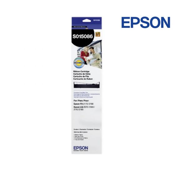 Epson S015086 Black Ribbon Cartridge For Epson FX-2170, 2180, LQ-2070, 2080, 2170, 2180 