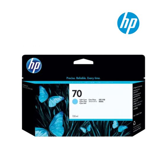 HP 70 130-ml Light Cyan Ink Cartridge (C9390A) for HP DesignJet Z3200 44-in, Z2100 24-in, Z5400 44-in, Z3200 24-in, Z3200 24-in, Z2100 24-in, Z2100 44-in, Z2100 44-in, Z2100 44-in, Z3200 44-in, Z5200 44-in Printer