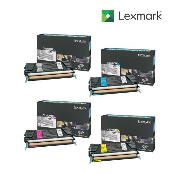 Lexmark C5240KH-Black|C5240CH-Cyan|C5240MH-Magenta|C5240YH-Yellow 1 Set Standard Toner Cartridge For Lexmark C524,  Lexmark C524dn,  Lexmark C524dtn,  Lexmark C524n,  Lexmark C532,  Lexmark C532dn,  Lexmark C532n,  Lexmark C534