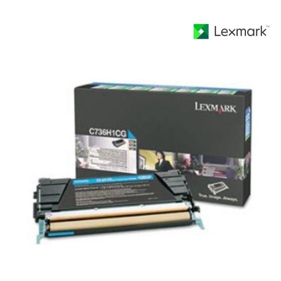 Lexmark C736H1CG Cyan Toner Cartridge For  Lexmark C736dn, Lexmark C736dtn, Lexmark C736N, Lexmark X736de, Lexmark X736de MFP, Lexmark X738de, Lexmark X738de MFP, Lexmark X738dte, Lexmark X746de, Lexmark XS736de