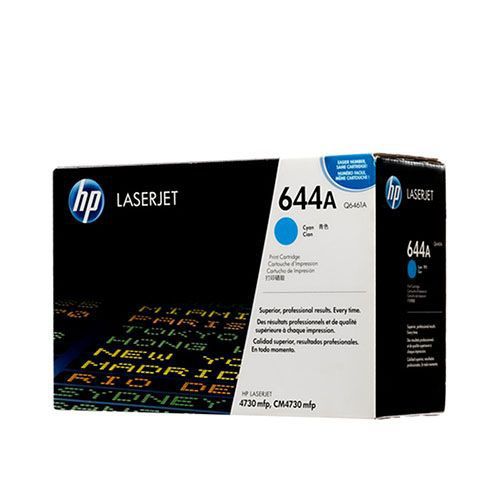 HP 644A (Q6461A) Cyan Original LaserJet Toner Cartridge For HP Color LaserJet 4730 MFP, 4730x MFP, 4730xm MFP, 4730xs MFP, CM4730 MFP, CM4730f MFP, CM4730fm MFP, CM4730fsk MFP Printers