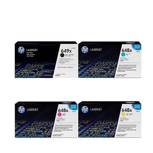 HP 648A 1 Set Original Toner| Black CE260A |Cyan CE261A |Yellow CE262A|Magenta CE263A For HP Color LaserJet Enterprise CM4540 MFP, CM4540f MFP, CM4540fskm MFP, CP4025dn, CP4025n, CP4525dn, CP4525n, CP4525xh Printers