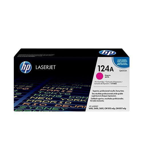 HP 124A (Q6003A) Magenta Original LaserJet Toner Cartridge For HP Color LaserJet 1600,2600, 2600n, 2605, 2605dn, 2605dtn, CM1015 MFP, CM1017 MFP Printers