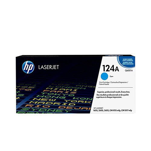 HP 124A (Q6001A) Cyan Original LaserJet Toner Cartridge For HP Color LaserJet 1600,2600, 2600n, 2605, 2605dn, 2605dtn, CM1015 MFP, CM1017 MFP Printers