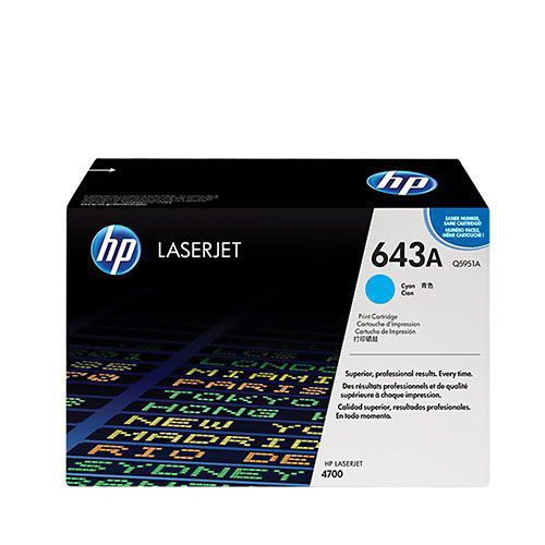 HP 643A (Q5951A) Cyan Original LaserJet Toner Cartridge For HP Color LaserJet 4700, 4700dn,4700dtn, 4700n, 4700PH+ Printers 