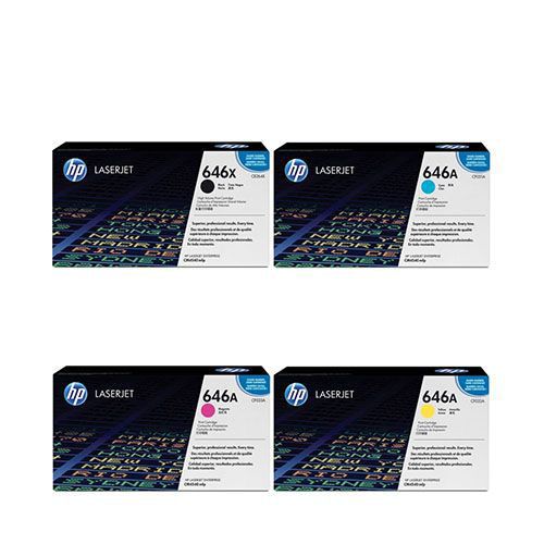 HP 646A 1 Set Original Toner Black Cyan Magenta For HP Color LaserJet Enterprise CM4540 MFP, CM4540f MFP, CM4540fskm MFP Printers