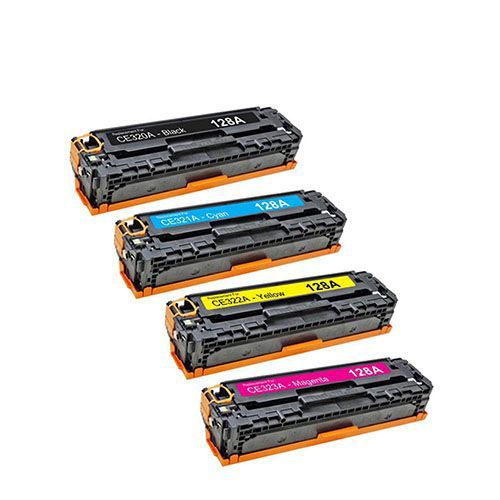 HP 128A 1 Set Compatible Toner | Black CE320A | Cyan CE321A | Yellow CE322A | Magenta CE323A For Color LaserJet CM1415, CM1415fnw, CP1525, CP1525nw Printers