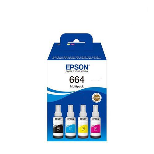 Epson 664 1 Original Ink Bottle Set 70ml For EPSON L120, 210, 220, 360, 405, 565, 385, 1300,  805, 3050, 310 Printers