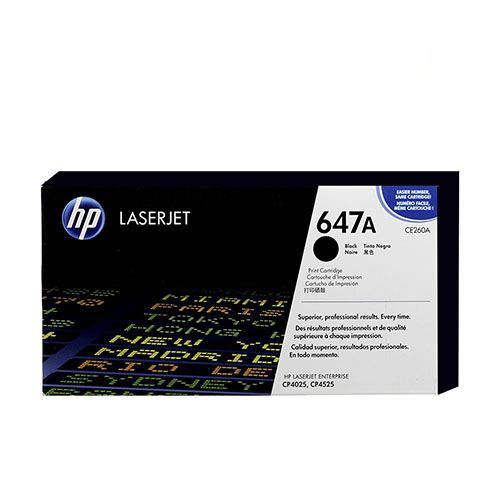 HP 647A (CE260A) Black Original Laserjet Toner Cartridge For HP Color LaserJet Enterprise CM4540 MFPCM4540f MFP CM4540fskm MFPCP4025dn, CP4025n, CP4525dn, CP4525n, CP4525xh Printers