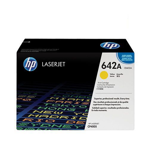 HP 642A (CB402A) Yellow Original Laserjet Toner Cartridge For HP Color LaserJet CP4005, CP4005dn, CP4005n Printers