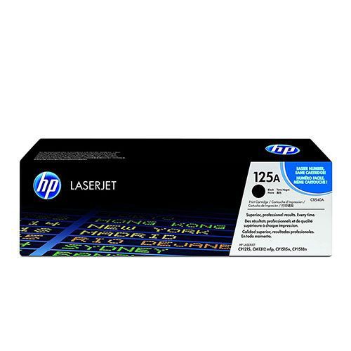 HP 125A (CB540A) Black Original Laserjet Toner Cartridge  HP Color LaserJet CM1312, CM1312nfi, CP1215, CP1518ni, CP1518ni Multifunction Printers