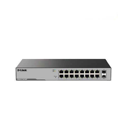 D LINK DGS-F1016P 16 Port Gigabit Unmanaged POE Switch with 2 SFP ports 250 watts