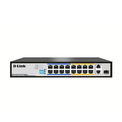 DLINK DES-F1016P-E16-Port 10/100 Long Range PoE+ Surveillance Switch