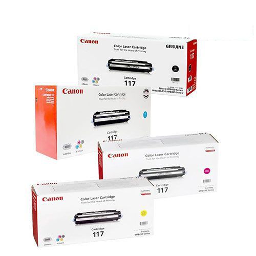 Canon CRG-117 Toner Cartridge 1 Set | Black | Cyan | Magenta | Yellow For Canon MF-9170, MF-9130, MF-8450, MF-9220 Multifunctional Laser Printers