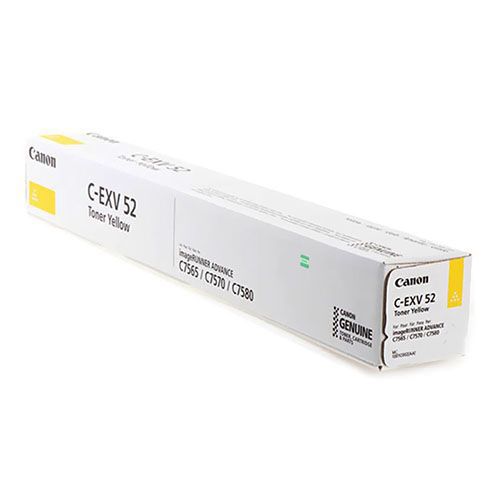 Canon C-EXV52 Yellow Toner Cartridge For Canon IRC2570i, IRC7565i, IRC7570i, IRC7580i,  DX C7765i,  DX C7770i, DX C7780i Copiers