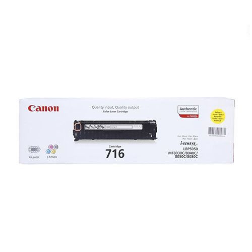 Canon 716 Yellow Original Laser Toner Cartridge (1977B002AA) For Canon LBP-5050, 5050N, 8030Cn, 8040Cn, 8050Cn, 8080Cw Laser Printers