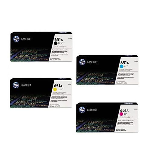 HP 651A 1 Set Original Toner | Black CE340A | Cyan CE341A | Yellow CE342A | Magenta CE343A For HP LaserJet Enterprise Color MFP 775dn All-In-One A3,  MFP 775z, MFP M775z+, MFP M775f Printers