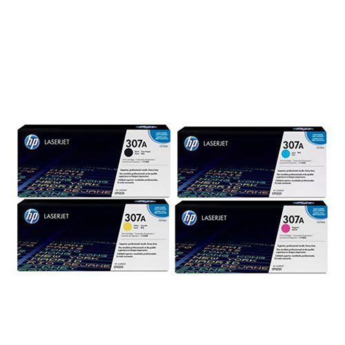 HP 307A 1 Set Original Toner | Black CE740A | Cyan CE741A | Yellow CE742A | Magenta CE743A For HP Color LaserJet Pro CP5225dn, CP5225n, CP5220, 5221, 5223, 5225, 5227, 5229 Printers