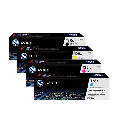 HP 128A 1 Set Original Toner | Black CE320A | Cyan CE321A | Yellow CE322A | Magenta CE323A For Color LaserJet CM1415, CM1415fnw, CP1525, CP1525nw Printers