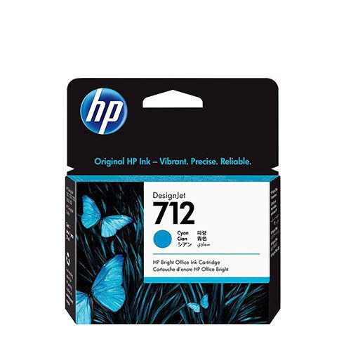 HP 712 Cyan DesignJet Ink Cartridge for HP DesignJet T210, T230, T250, T630, T650 Printer Series