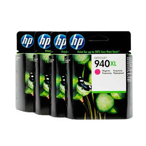 HP 940XL Ink Cartridge 1 Set | Black C4906AA | Cyan C4907AA | Magenta C4908AA | Yellow C4909AA for HP Officejet Pro 8000, 8500, 8500A Printer Series 