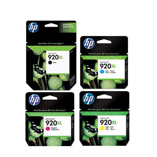 HP 920XL Ink Cartridge 1 Set | Black CD975AN | Cyan C2P972A | Magenta C2P973A | Yellow C2P974A for HP Officejet 6500-E709a, 6000-E609a, 6500-E709n, 6500A-E710a, 7500A-E910a Printer