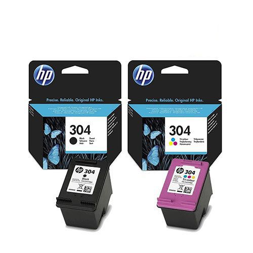 HP 304 Ink Cartridge 1 Set | Black N9K06A | Colour N9K05A For HP DeskJet 3720, 3721, 3723, 3730, 3732, 3733, 3752 Printer