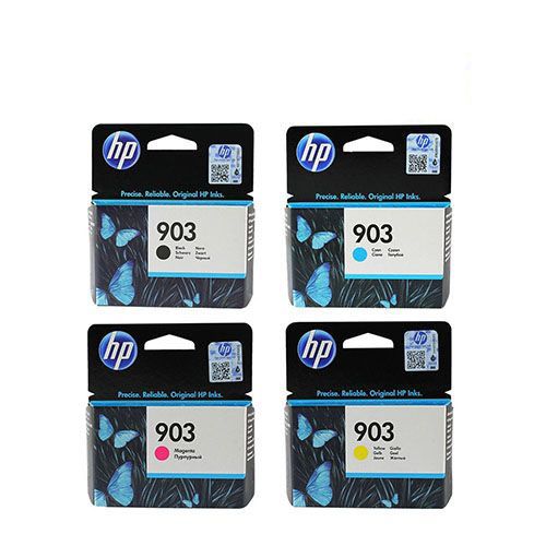 HP 903 Ink Cartridge 1 Set | Black T6L99A | Cyan T6L87A | Magenta T6L91A | Yellow T6L95A for HP Officejet 6950, Pro 6960, Pro 6970 AiO Printer Series