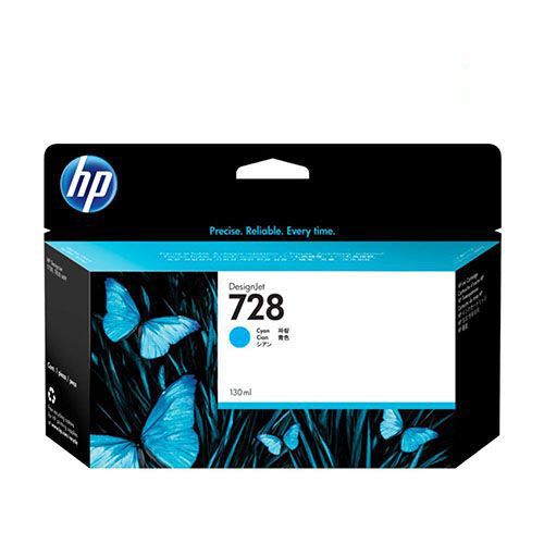 HP 728 130-ml Cyan Ink Cartridge (F9J67A) for HP DesignJet T730 914-mm, T830 24-in, T830 36-in, T830 MFP Printer