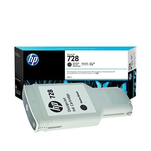 HP 728 300-ml Matte Black Ink Cartridge (F9J68A) for HP DesignJet T730 914-mm, T830 24-in, T830 36-in, T830 MFP Printer