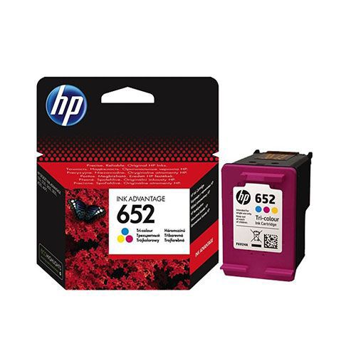 HP 652 Tri-color Original Ink Cartridge (F6V24AE) For HP Deskjet 1115, 1118, 2135, 2136, 2138, 3635, 3636, 3785, 3835, 4535, 4536, 4538, 4675, 4676, 4678 Inkjet Printer