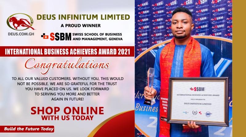 Deus Infinitum Limited – Winner of SSBM’s International Business Achievers Award 2021